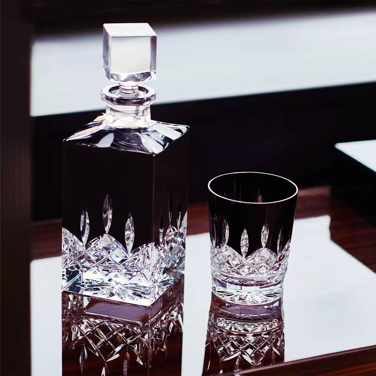 Набор бокалов для виски Old Fashion Waterford Lismore Black, объем 0,32 л, 2 шт (40021871) - Фото nav 3