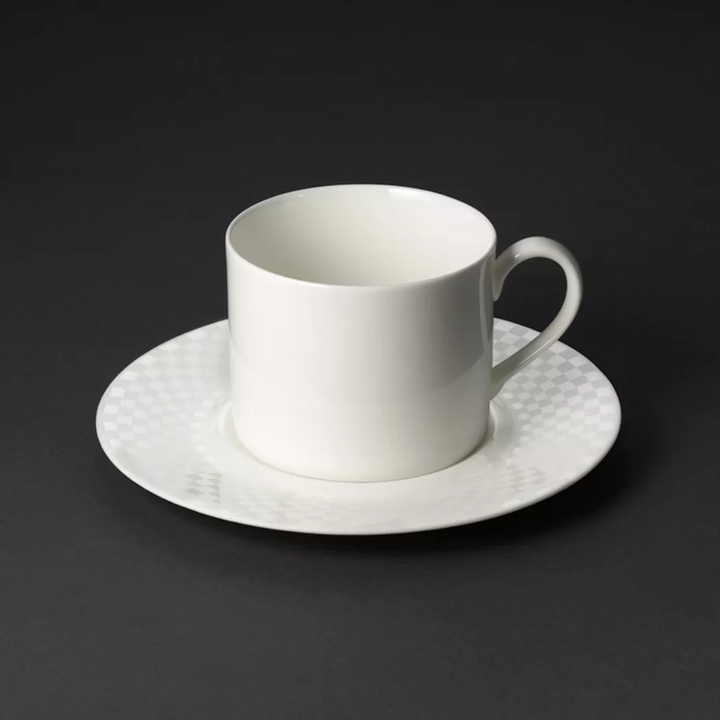 Блюдце кофейное Dibbern Cross White Squares, диаметр 15,8 см (02 111 200 03) - Фото nav 2