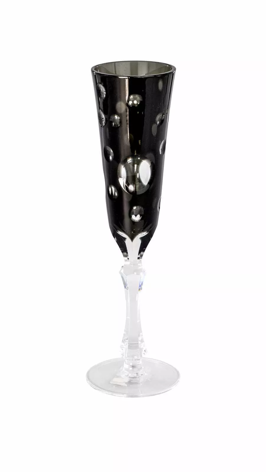 Бокал для шампанского Cristallerie de Montbronn Staccato Grey, объем 0,12 л (187109-GR) - Фото nav 1