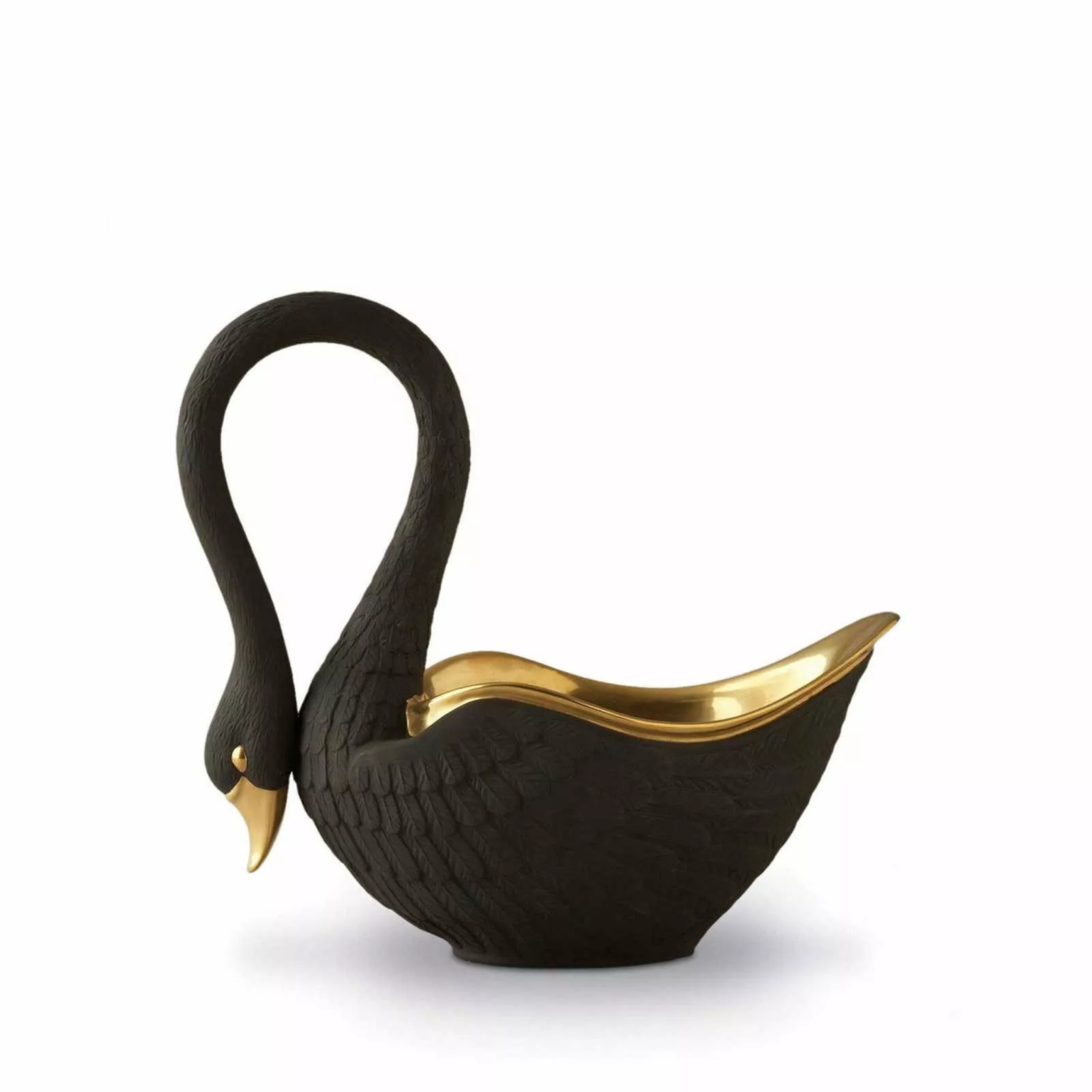 Чаша декоративна 17х17 см "Лебедь"  L-Objet Swans Black (SW1001) - Фото main 1