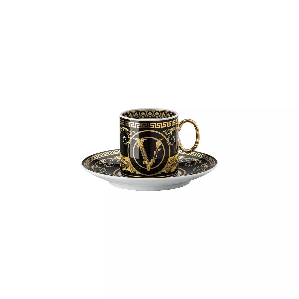 Чашка 0,1 л с блюдцем 12,5 см Rosenthal Versace Virtus Gala Black (19335-403729-14715) - Фото nav 1