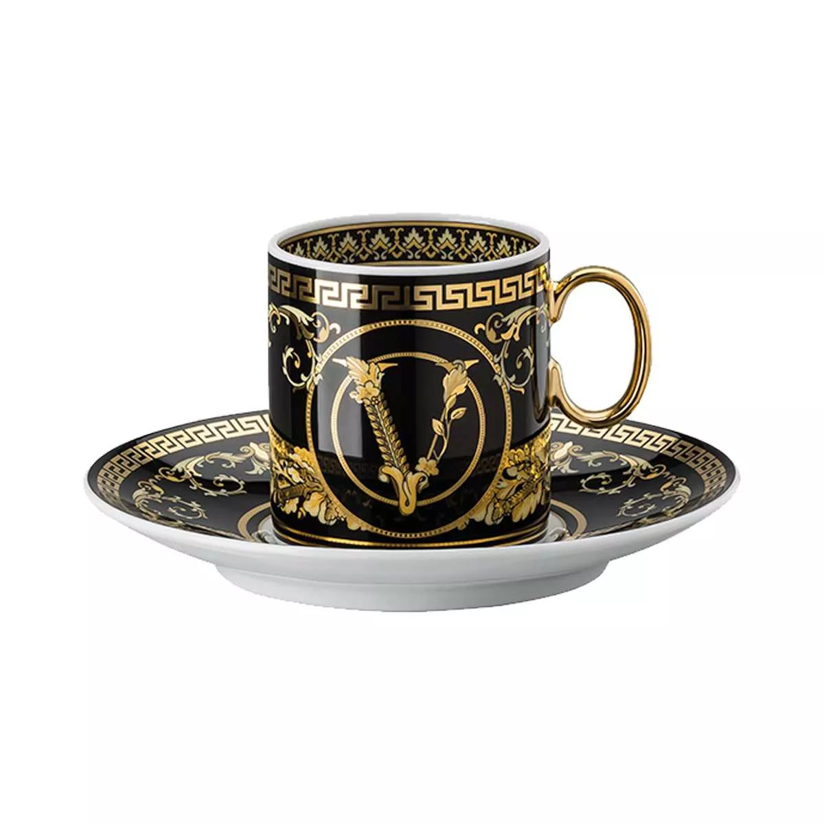 Чашка 0,1 л с блюдцем 12,5 см Rosenthal Versace Virtus Gala Black (19335-403729-14715) - Фото nav 2