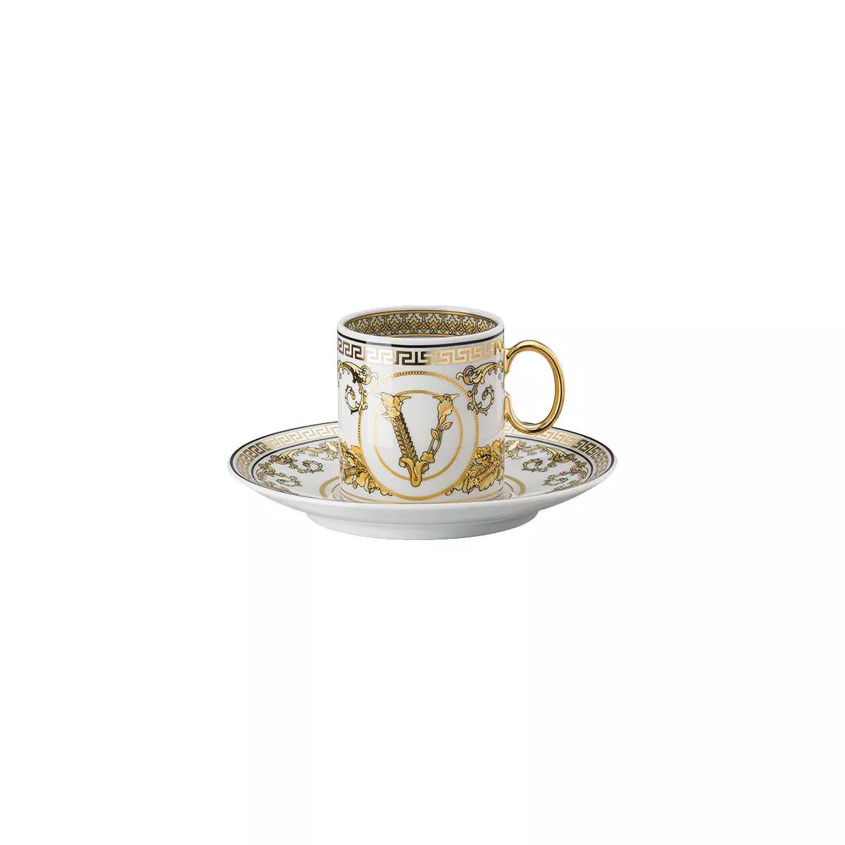 Чашка 0,1 л з блюдцем 12,5 см Rosenthal Versace Virtus Gala White (19335-403730-14715) - Фото nav 1