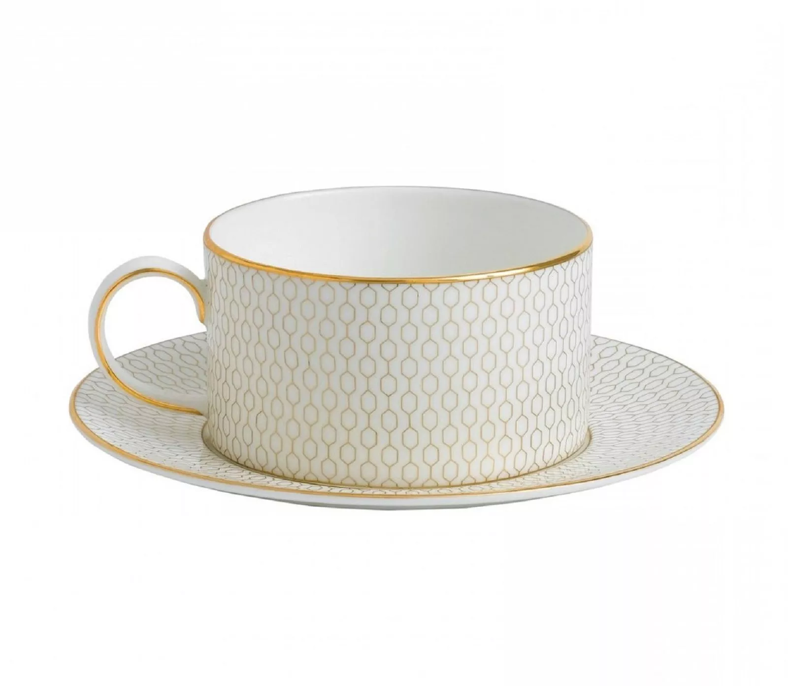 Чашка с блюдцем для чая Wedgwood Gio Gold WHITE/GOLD, объем 0,18 л (40007548) - Фото nav 2