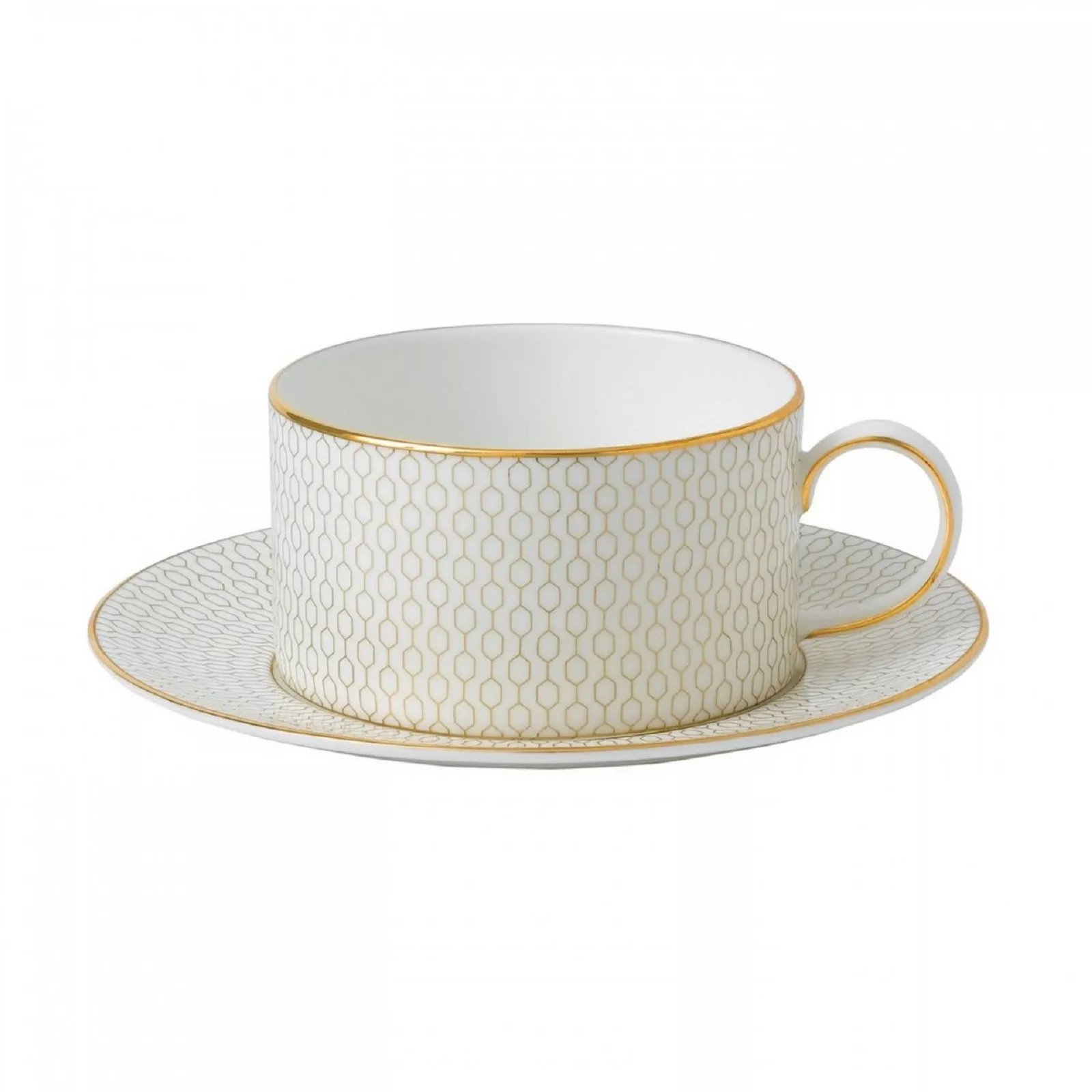 Чашка с блюдцем для чая Wedgwood Gio Gold WHITE/GOLD, объем 0,18 л (40007548) - Фото nav 1