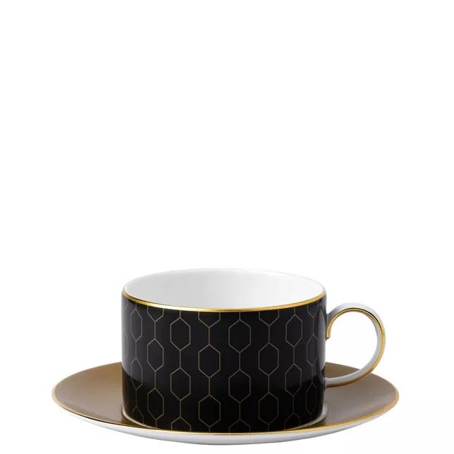 Чашка із блюдцем для чаю Wedgwood Gio BLACK/BROWN, об'єм 0,18 л (40015241) - Фото nav 1