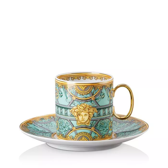 Чашка с блюдцем 0,23 л высокая Rosenthal Versace Scala Palazzo Verde (19335-403664-14740) - Фото nav 5