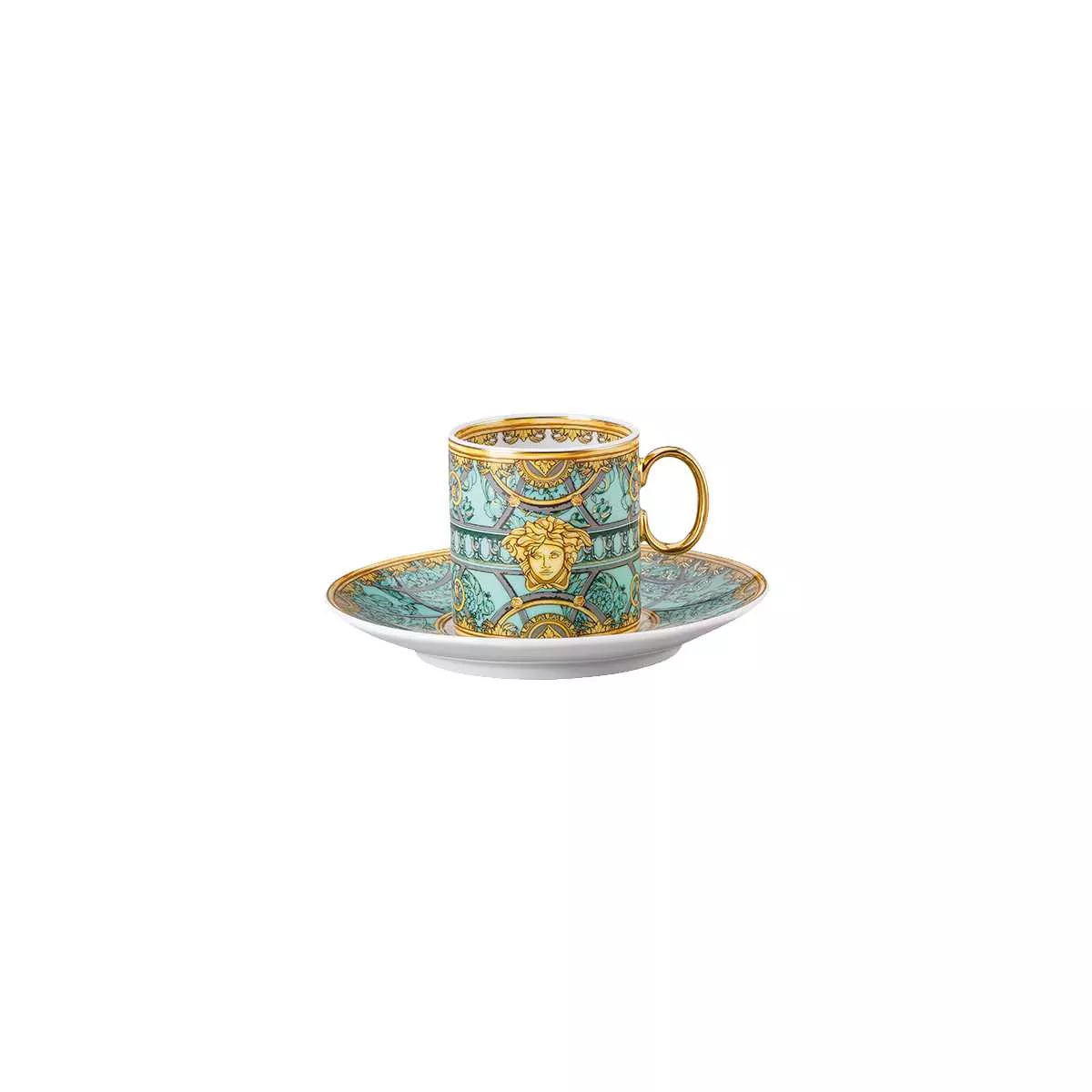 Чашка с блюдцем 0,1 л для эспрессо Rosenthal Versace Scala Palazzo Verde (19335-403664-14715) - Фото nav 1