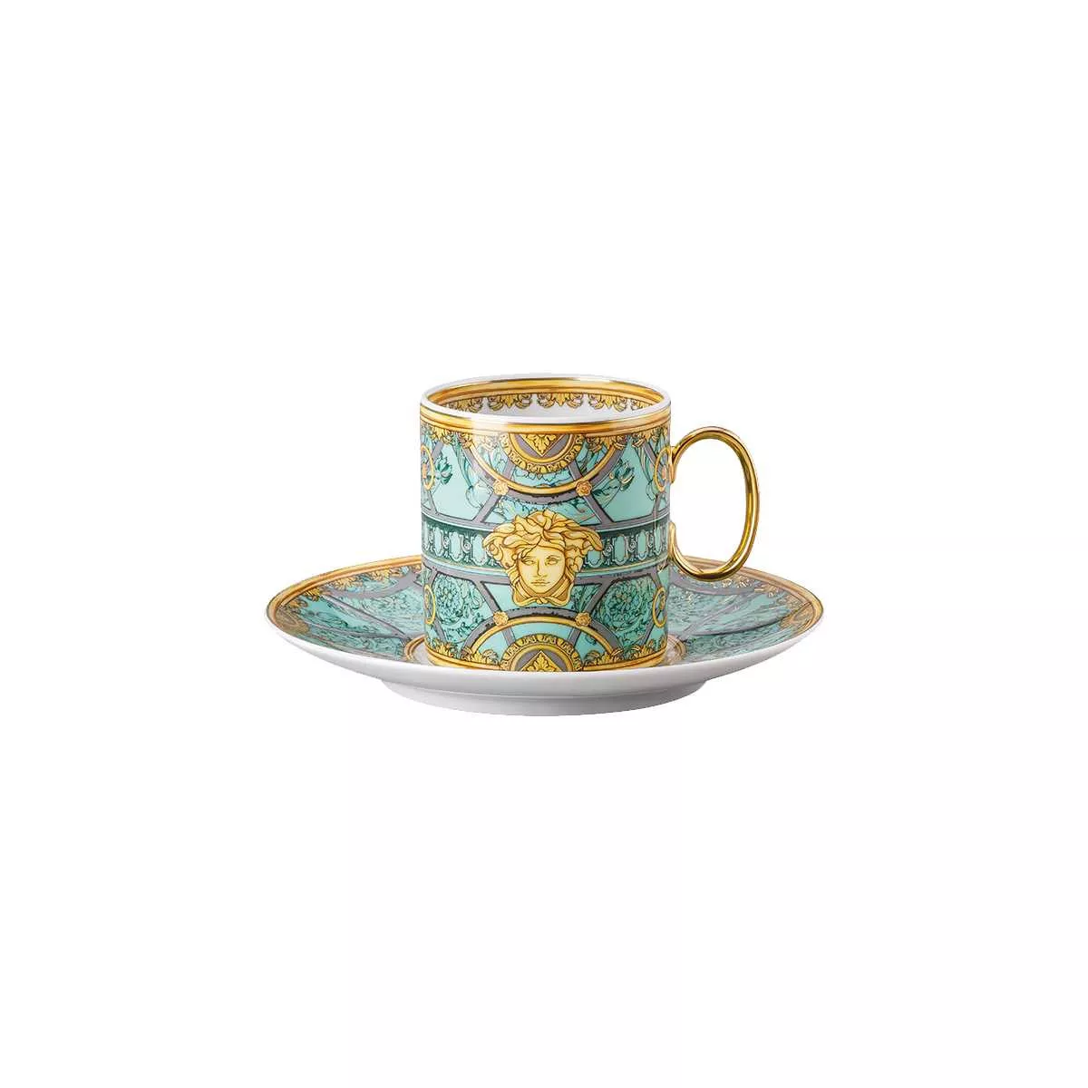 Чашка с блюдцем 0,23 л высокая Rosenthal Versace Scala Palazzo Verde (19335-403664-14740) - Фото nav 1