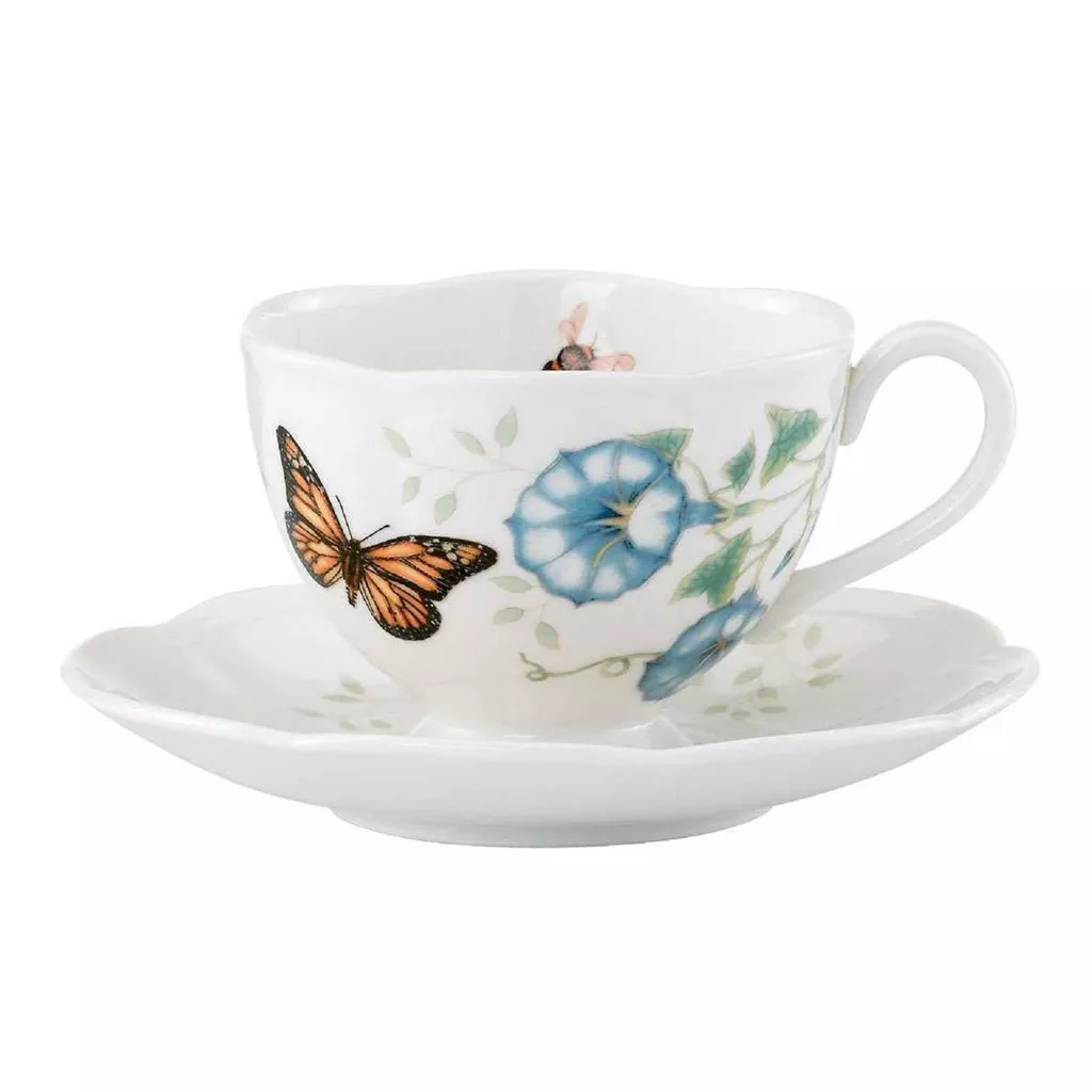 Чашка із блюдцем Lenox Butterfly Meadow Monarch, об'єм 0,237 л (812099) - Фото nav 1