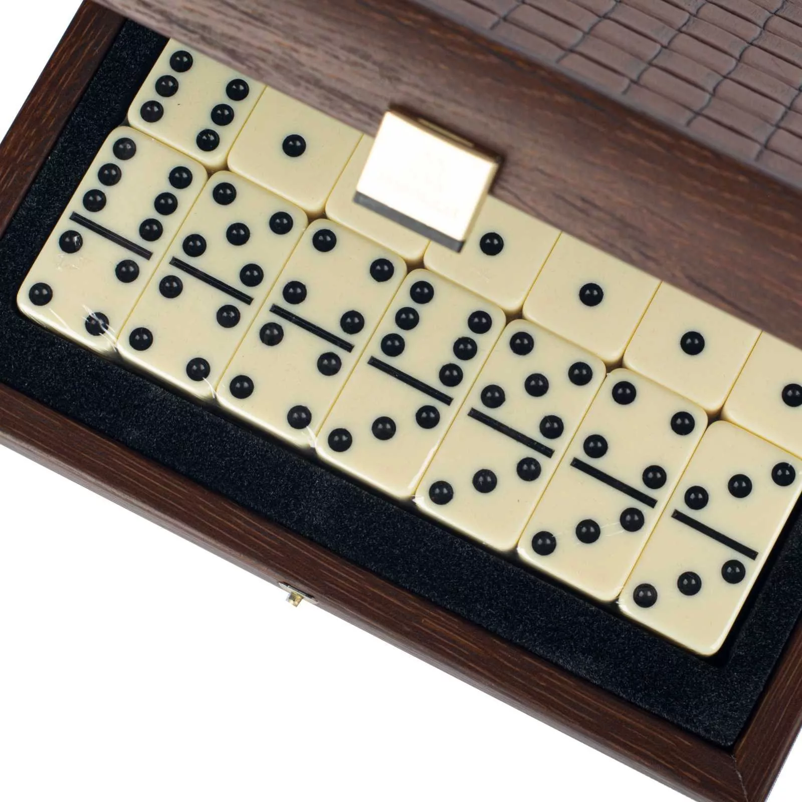 Игра домино Мanopoulos в коже "квадраты" (DLE20KBR) - Фото nav 3