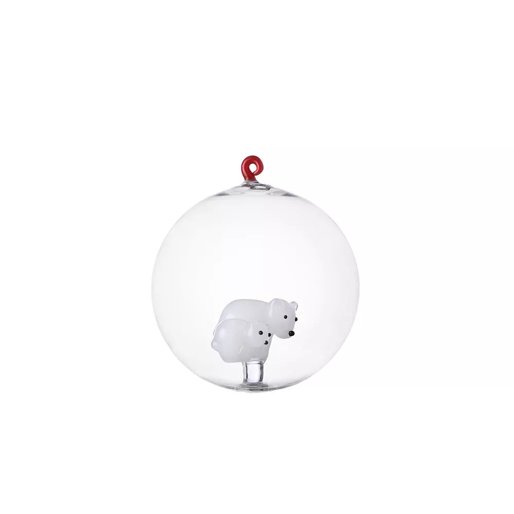 Елочная игрушка "белый медведь" Ichendorf White Bear and Wish Tree,диаметр 8 см (0935209119) - Фото nav 1