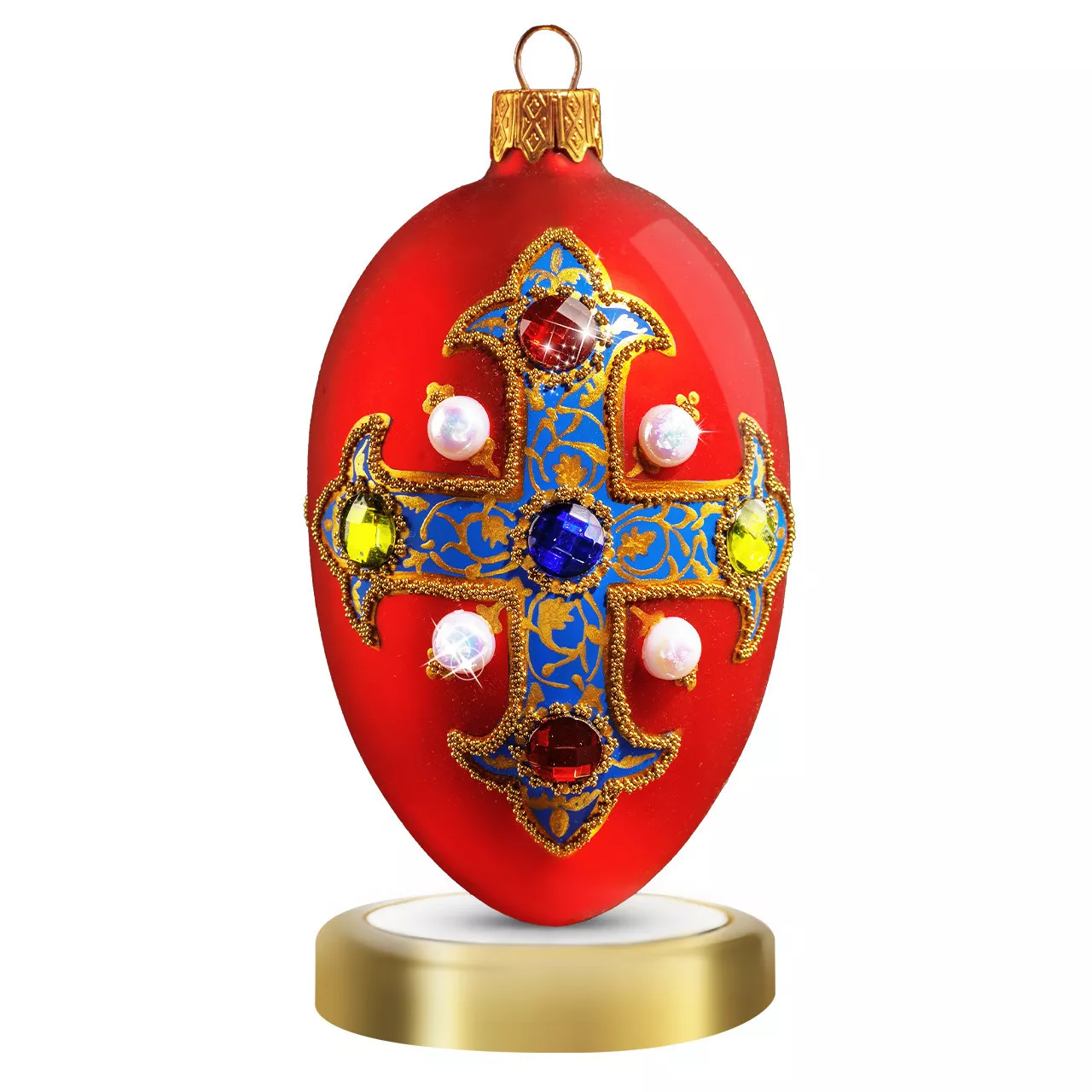 Игрушка новогодняя Crystal Christmas Royal Emblem Red, размер 12х6 см (CRE001) - Фото nav 1