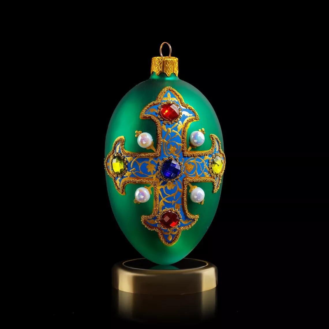 Игрушка новогодняя Crystal Christmas Royal Emblem Green, размер 12х6 см (CRE004) - Фото nav 2
