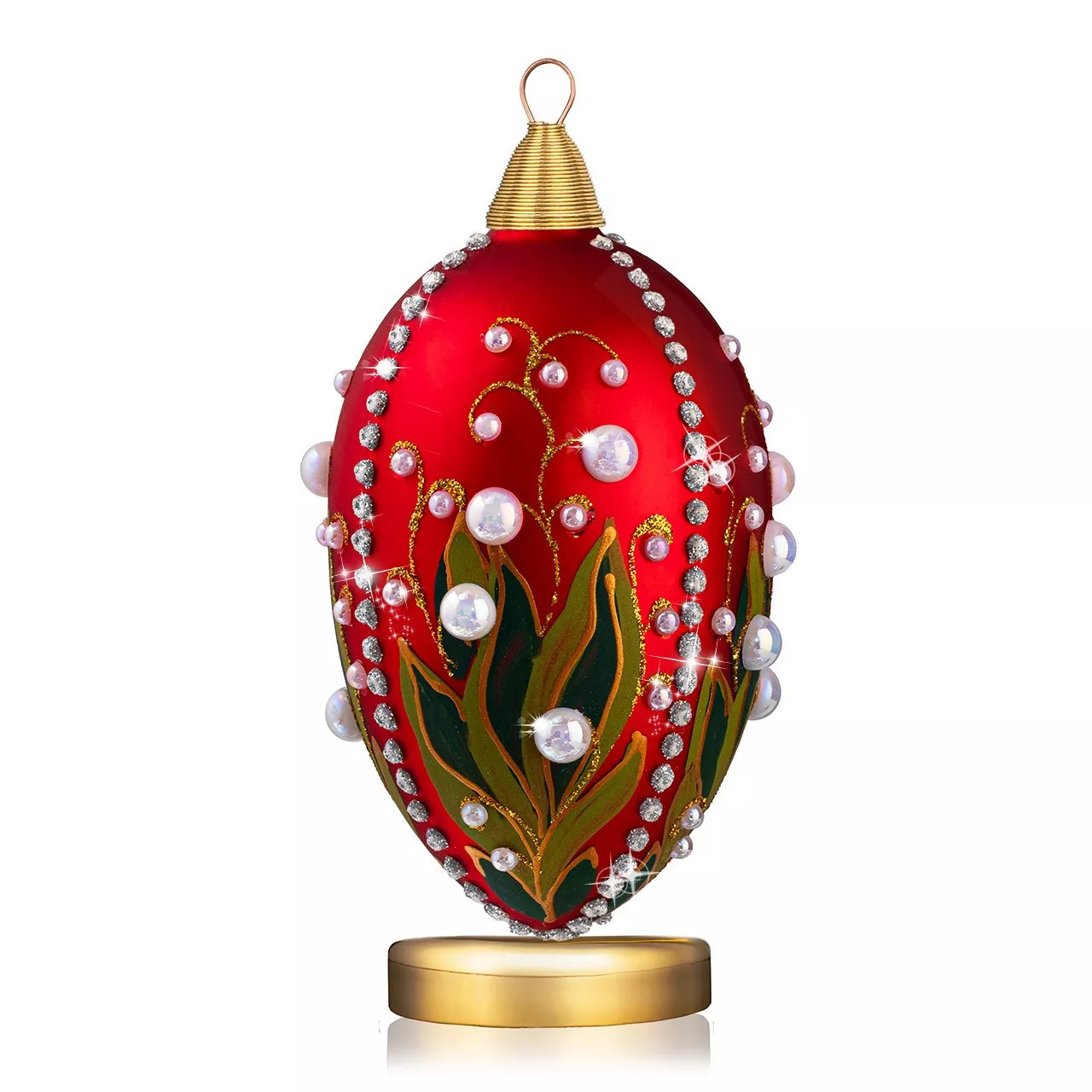 Іграшка новорічна Crystal Christmas Lilies Of The Valley, розмір 12х6см (FLV002) - Фото nav 1