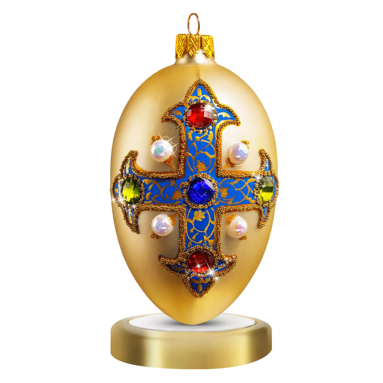 Игрушка новогодняя Crystal Christmas Royal Emblem Gold, размер 12х6 см (CRE003) - Фото nav 1