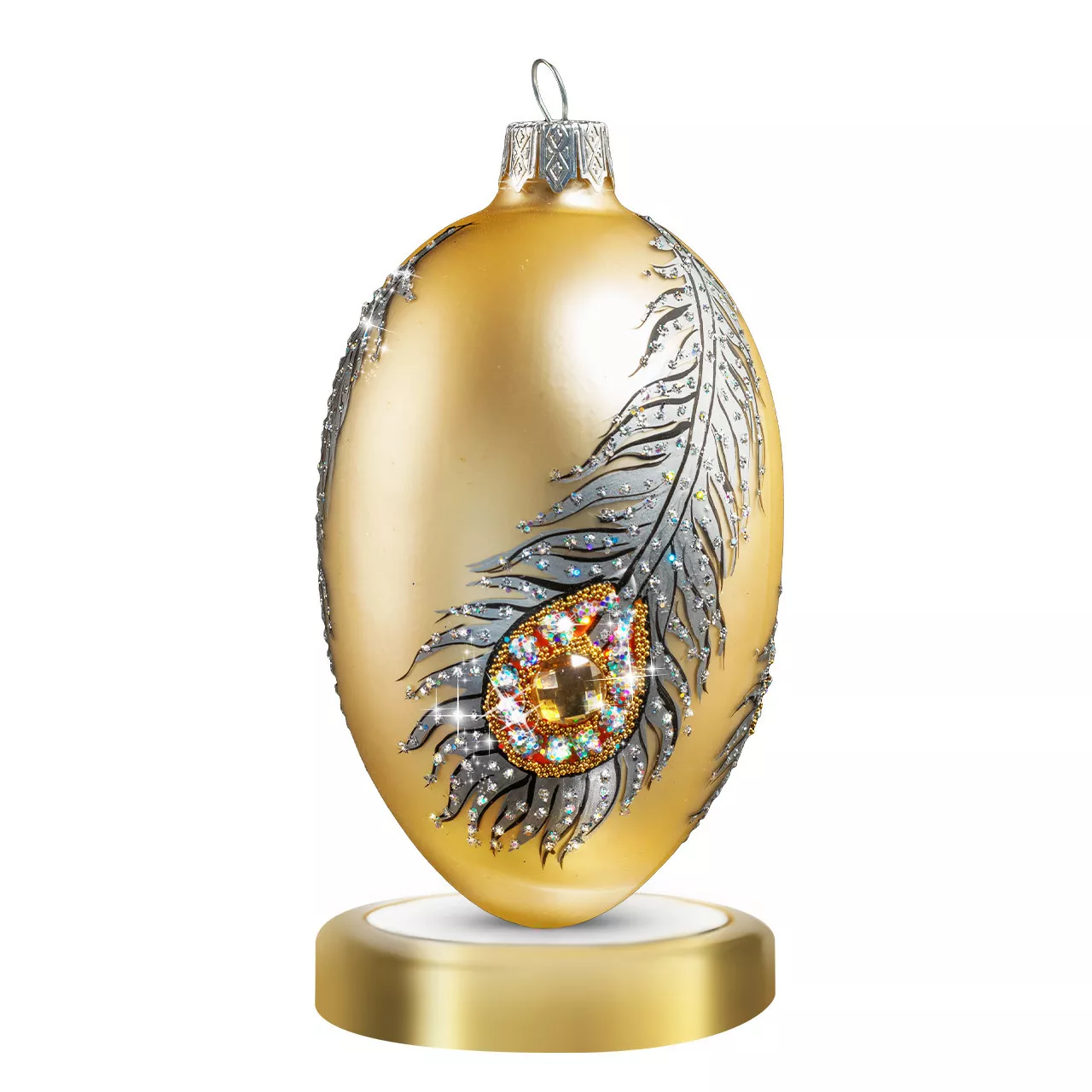 Игрушка новогодняя Crystal Christmas Omen Of Nobility Gold, размер 12х6 см (CON003) - Фото nav 1
