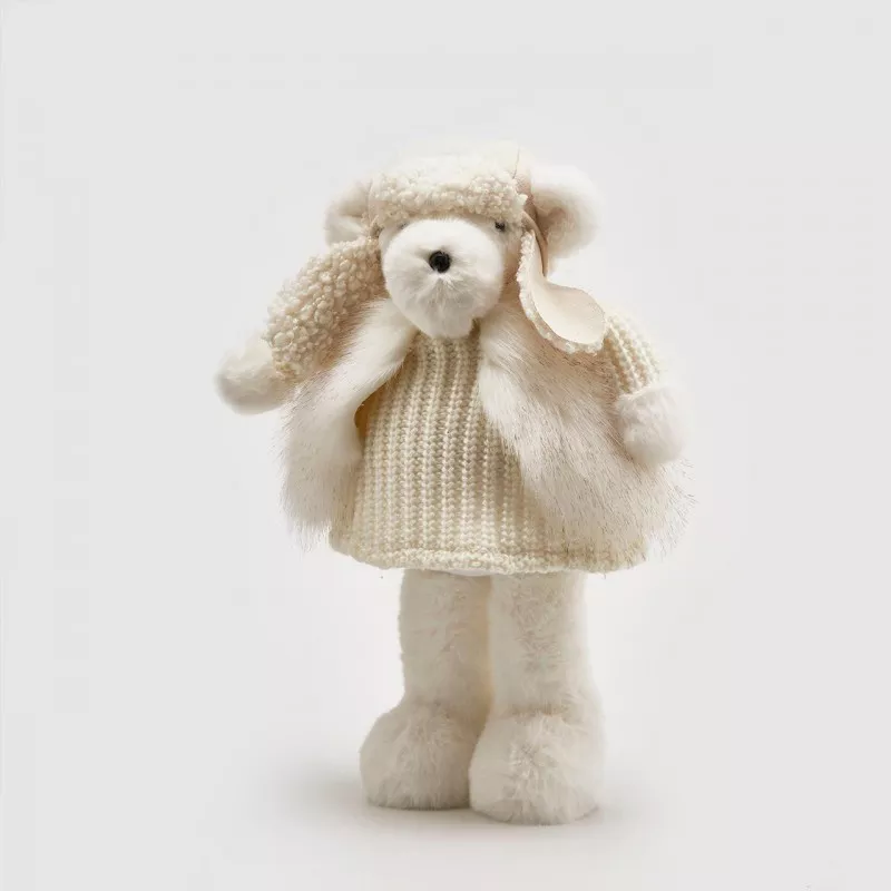 Іграшка новорічна "ведмідь у білій шапці" 50 см EDG (682412,1) - Фото nav 1