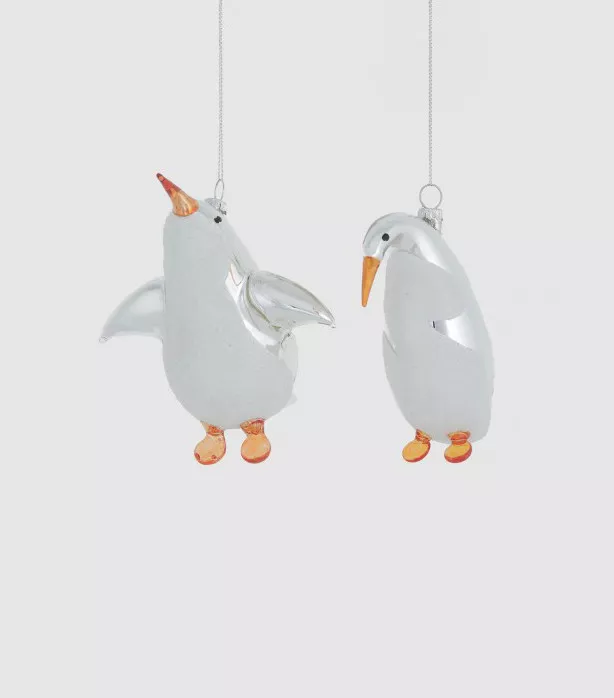Іграшка новорічна "пінгвін" біле срібло EDG (681296,19) - Фото nav 1
