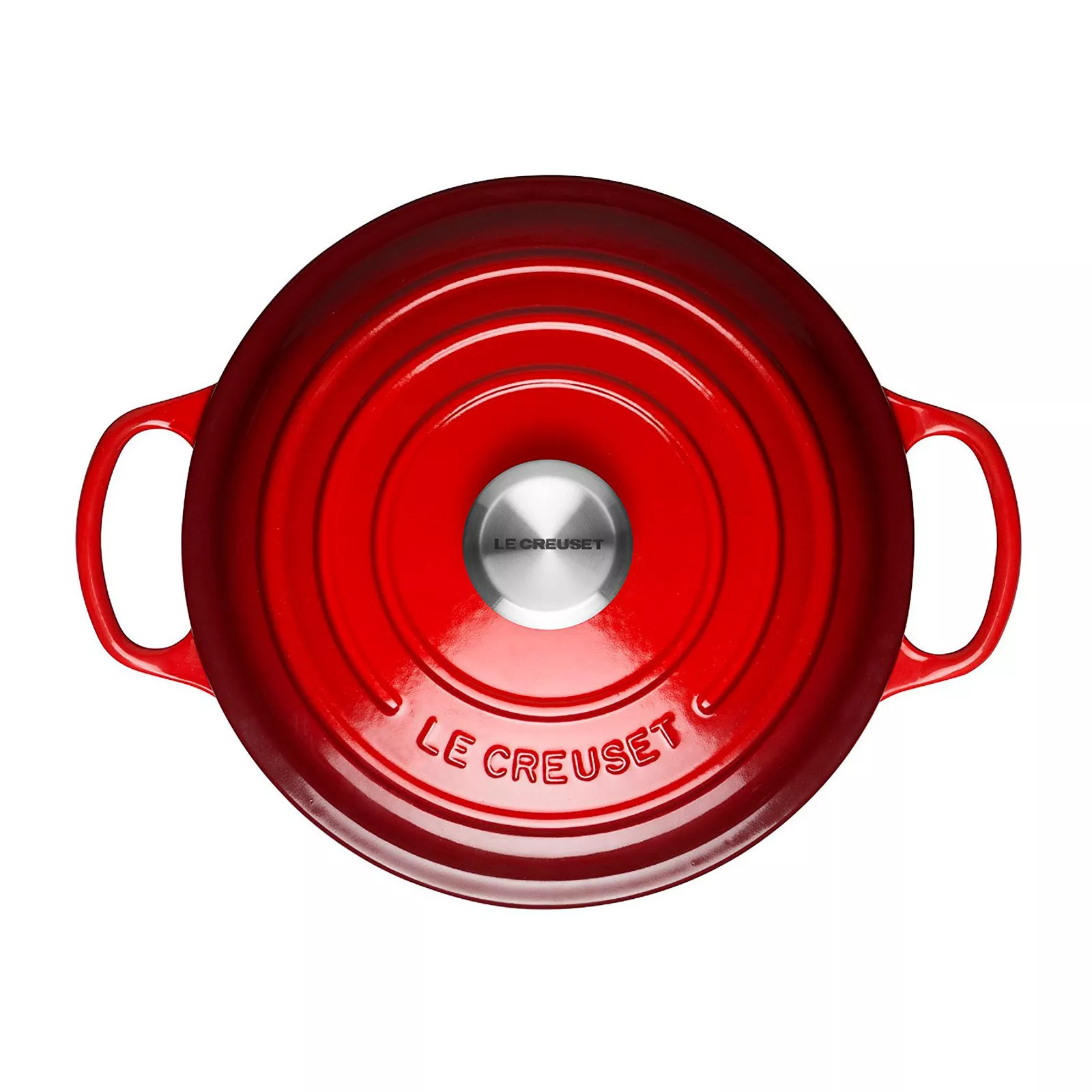 Кастрюля чугунная с крышкой Le Creuset Cast Iron Cherry Red, обьем 3,3 л, диаметр 22 см (21177220602430) - Фото nav 2