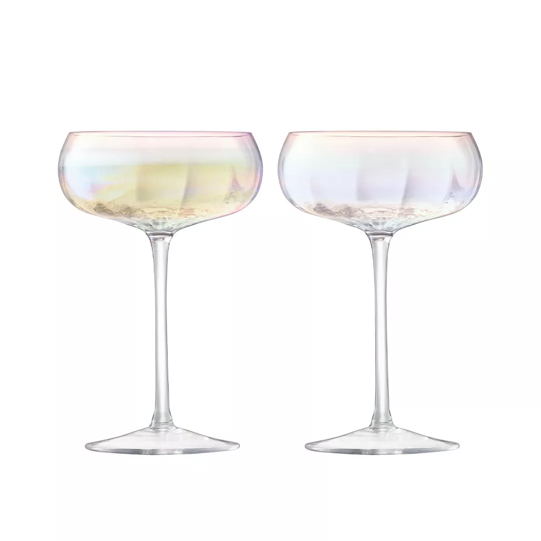 Набор бокалов блюдец для шампанского LSA Pearl, объем 0,3 л, 2 шт (G1332-11-401B) - Фото nav 1