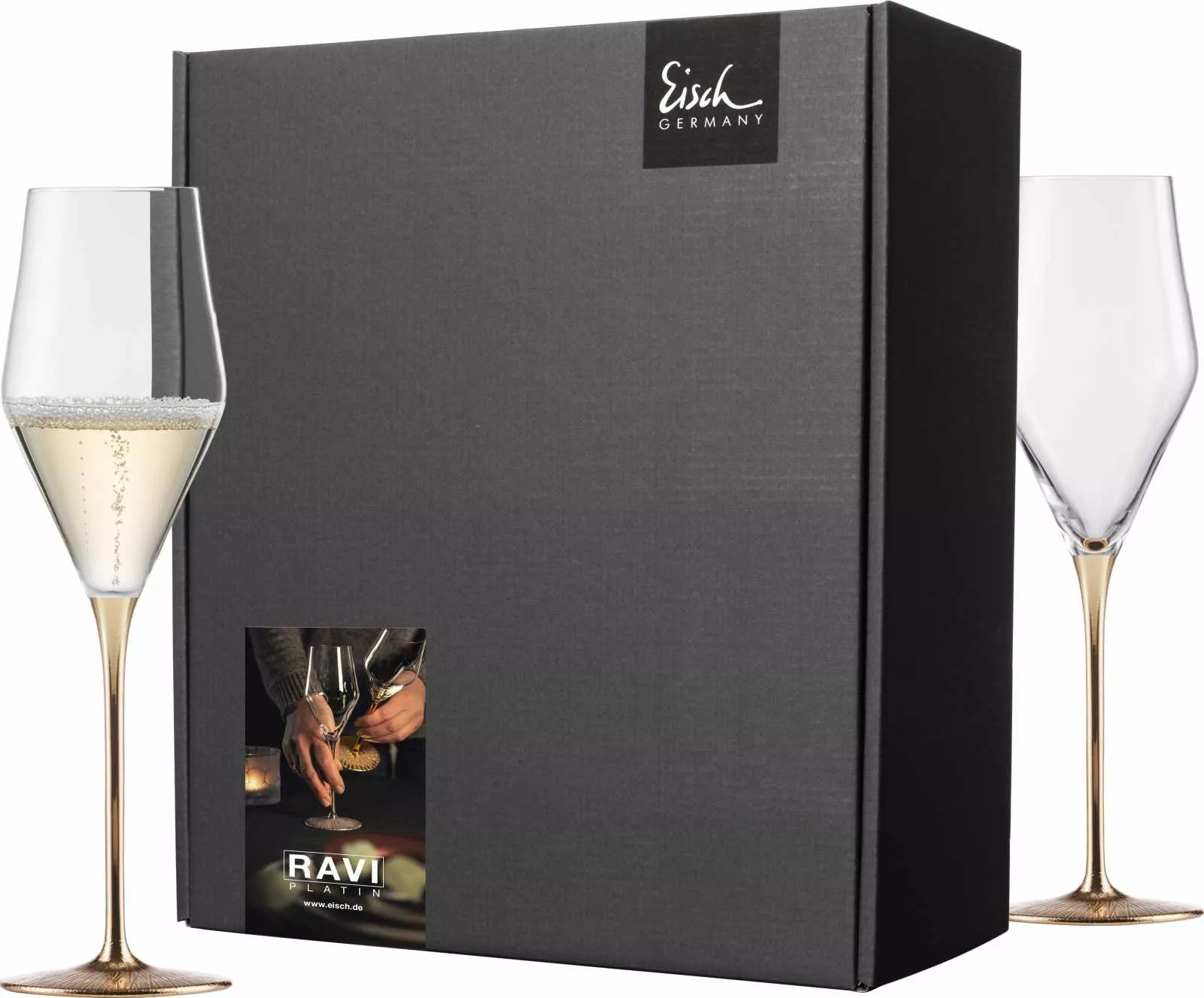 Набор бокалов для игристого вина Eisch Ravi Gold, объем 0,26 л 2 шт (75751870) - Фото nav 3