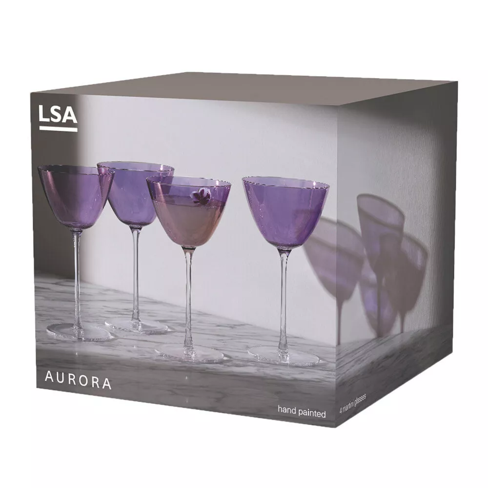 Набор бокалов для мартини LSA Aurora, объем 0,12 л 4 шт (G1619-07-887) - Фото nav 6