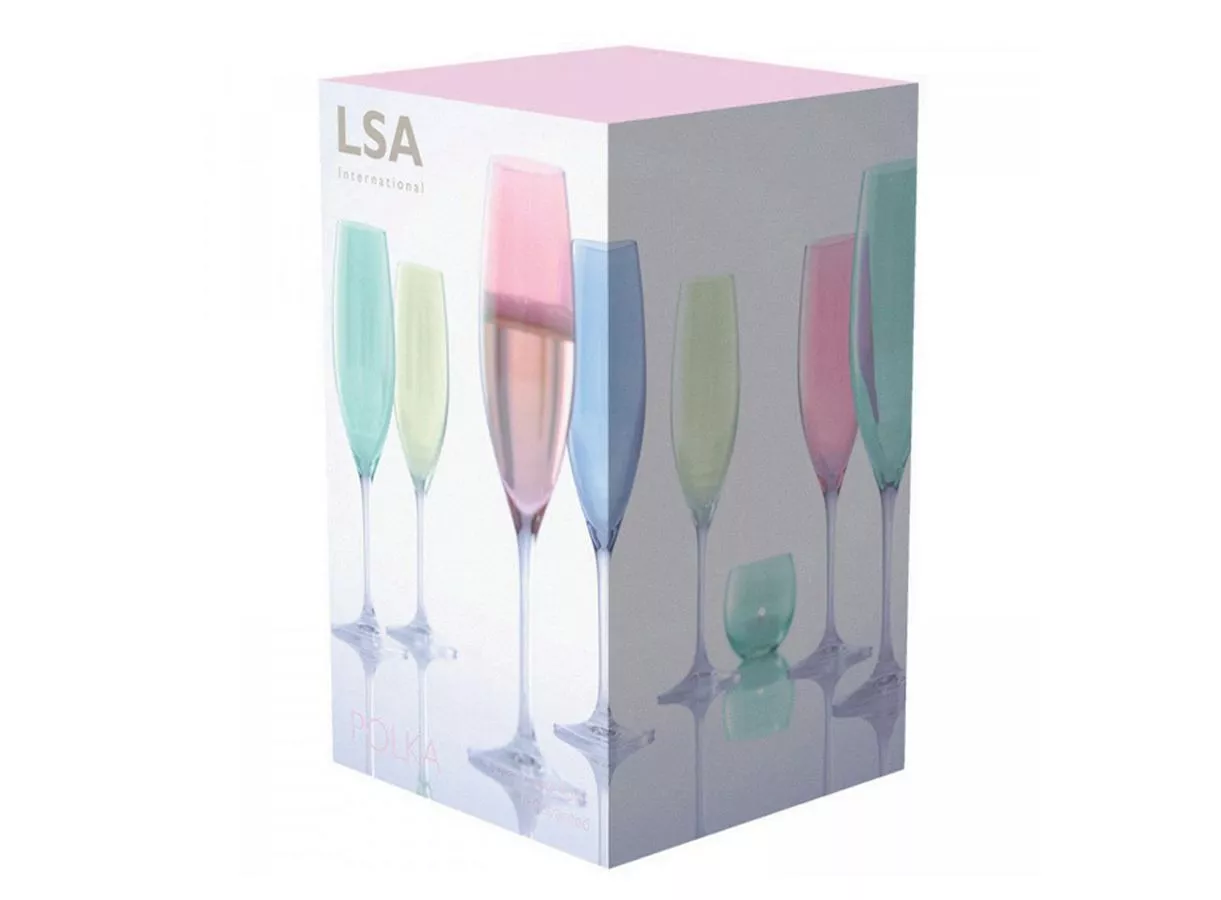 Набор бокалов для шампанского LSA Polka, объем 0,225 л, 4 шт (G978-08-294) - Фото nav 5