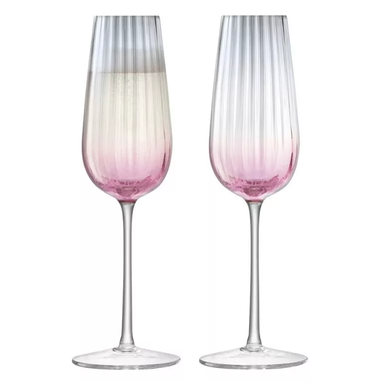 Набор бокалов для шампанского LSA Dusk Pink/Grey, объем 0,25 л, 2 шт (G1332-09-152) - Фото nav 1