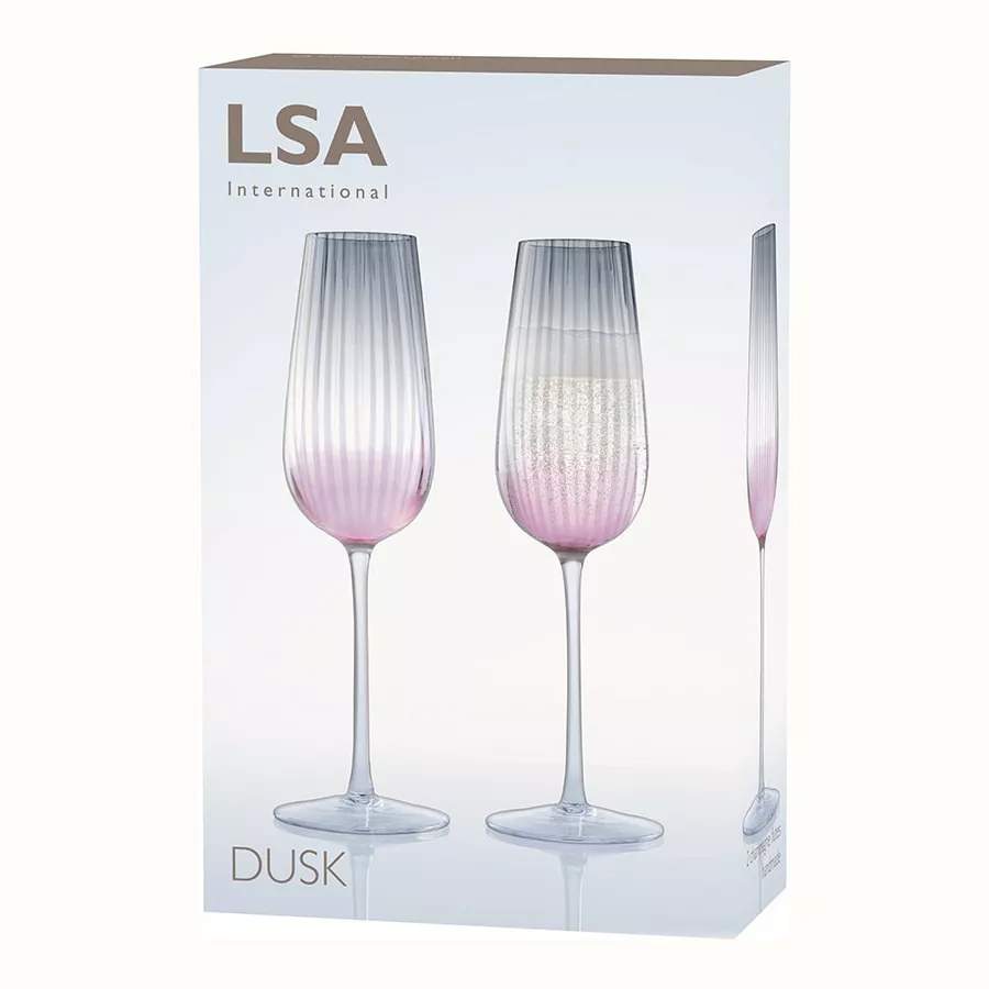Набор бокалов для шампанского LSA Dusk Pink/Grey, объем 0,25 л, 2 шт (G1332-09-152) - Фото nav 4