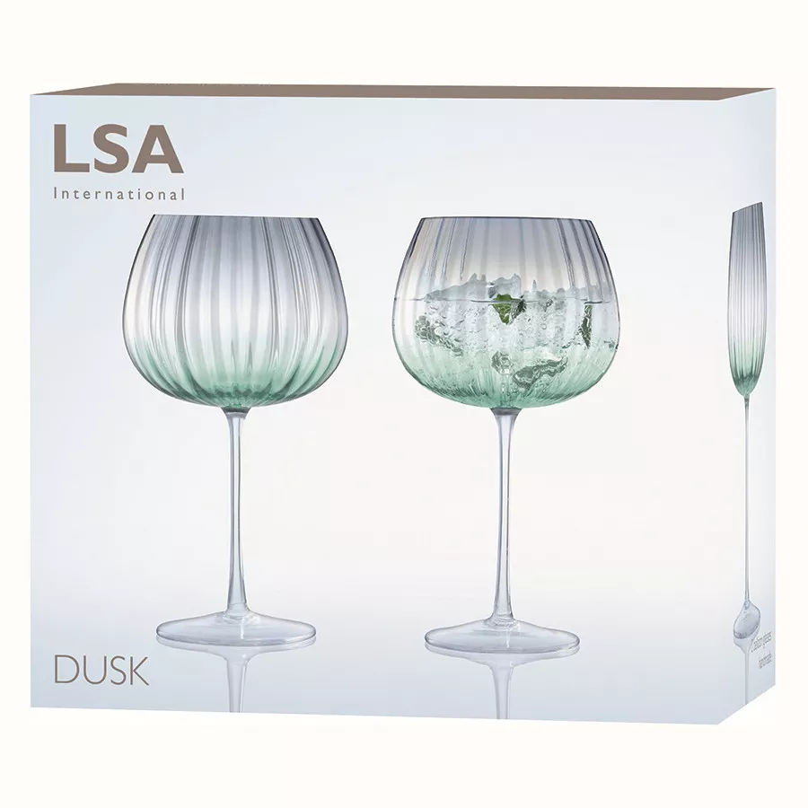 Набор бокалов для вина LSA Dusk Green/Grey, объем 0,65 л, 2 шт (G1443-23-151) - Фото nav 6