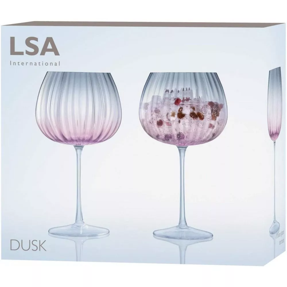 Набор бокалов для вина LSA Dusk Pink/Grey, объем 0,65 л, 2 шт (G1443-23-152) - Фото nav 4