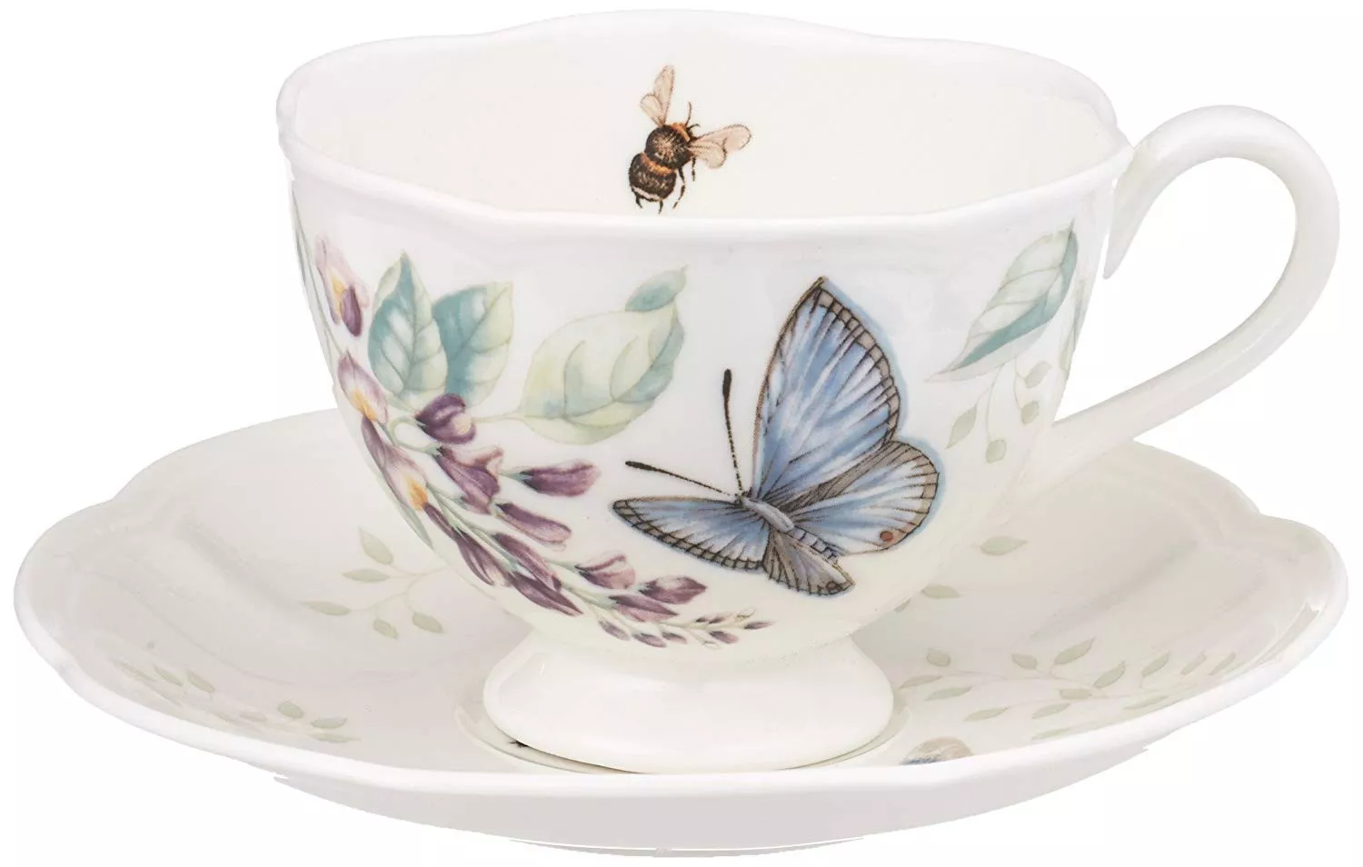 Чашка с блюдцем Lenox Butterfly Meadow Blue Butterfly, объем 0,237 л (812098) - Фото nav 4