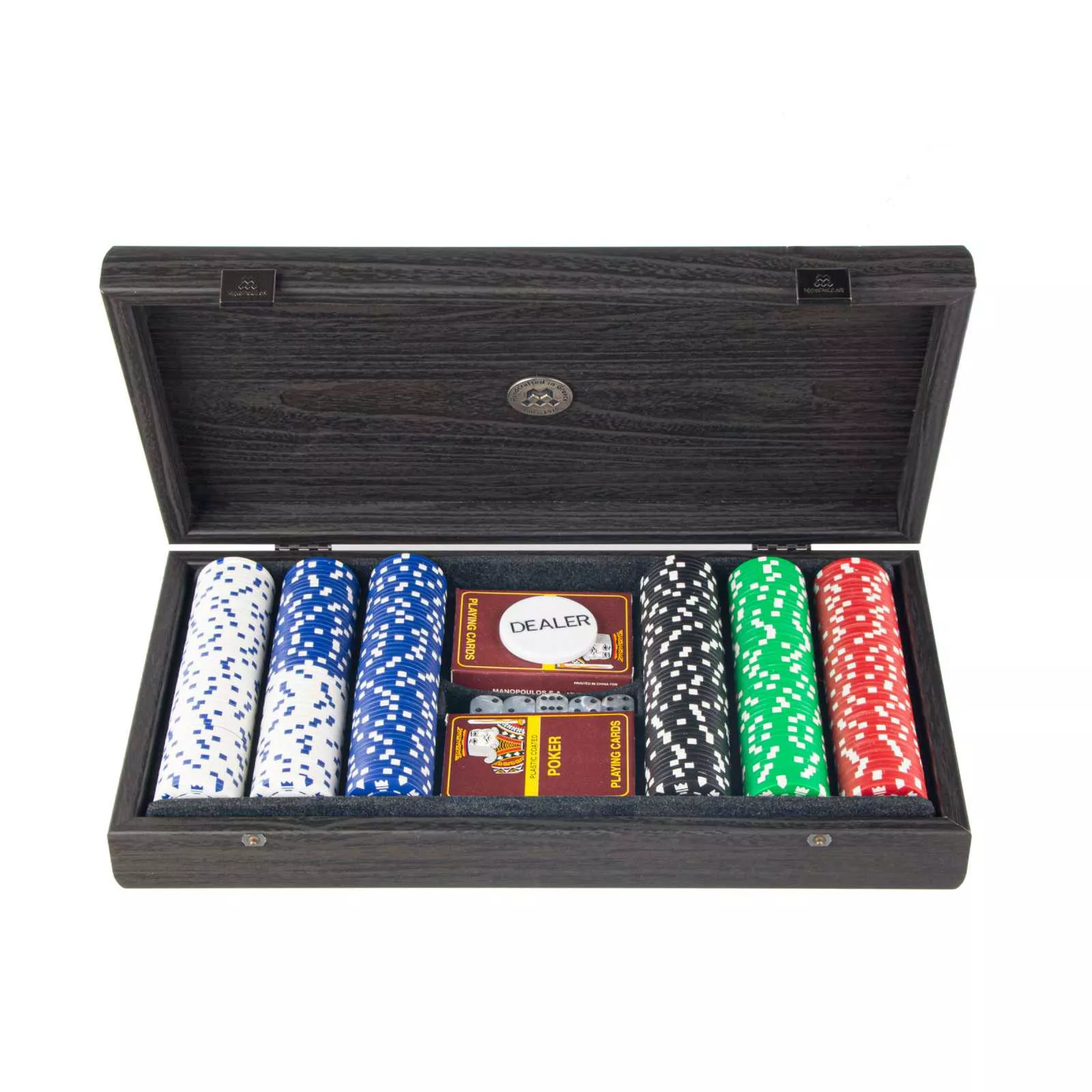 Набір для покеру Manopoulos Poker Black, розмір 39x22 см (PDE10.300) - Фото nav 2