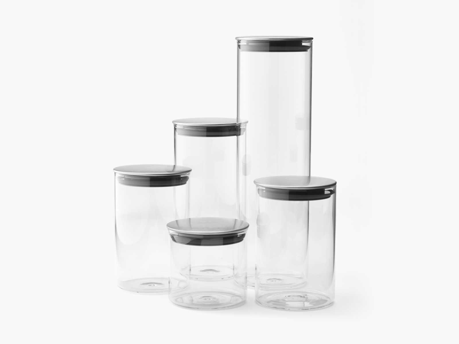 Набор емкостей для хранения с подставкой Joseph Joseph PODIUM 100, 5 предметов, прозрачный с черным (95035) - Фото nav 7