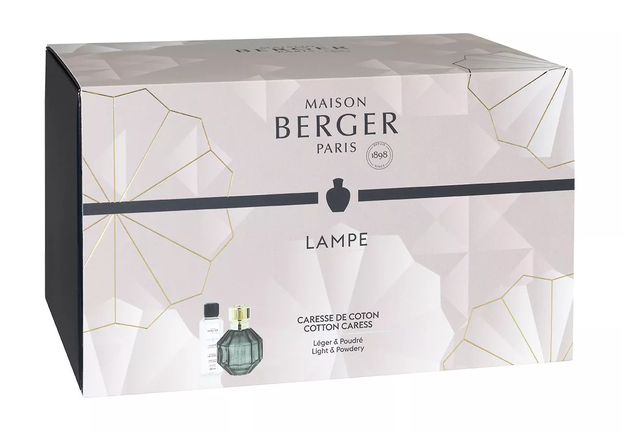 Набор лампа, объем 0,4 л и наполнитель, объем 0,25 л Maison Berger Paris Caresse de Coton Facette Black (4748) - Фото nav 2