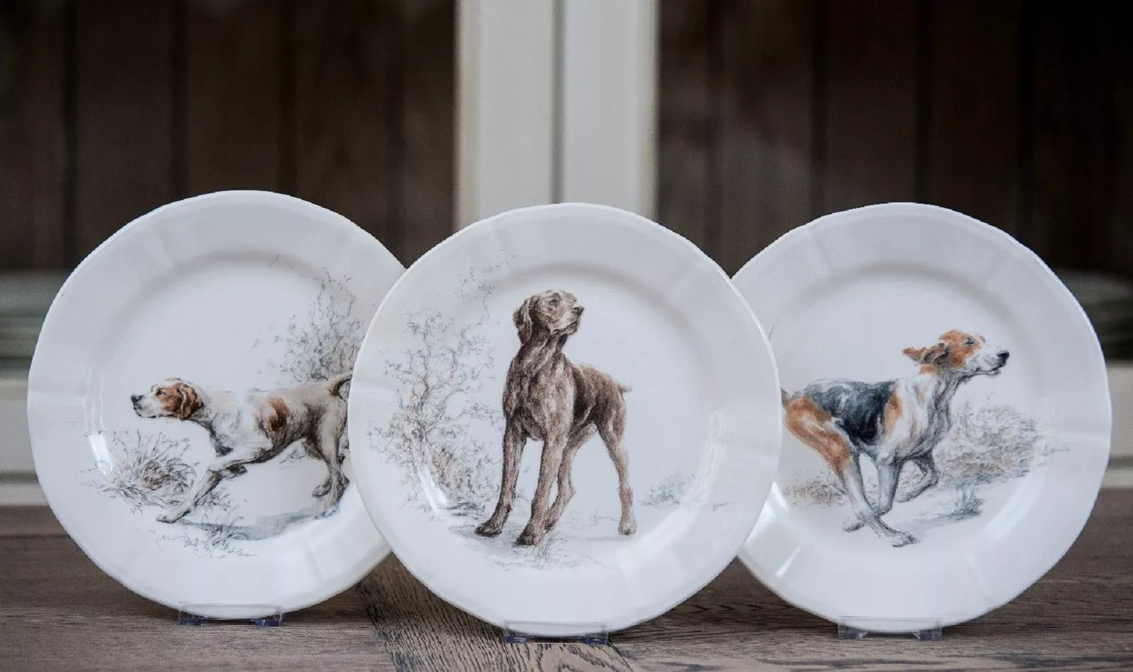 Набор тарелок десертных Gien Sologne Dog, диаметр 23,2 см, 6 шт (1631B6CD26) - Фото nav 5