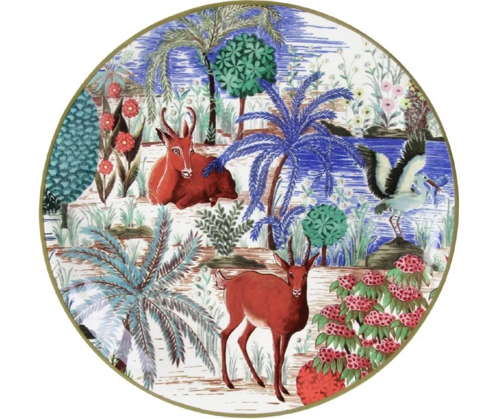 Набор тарелок Gien Le Jardin Du Palais, диаметр 17 см, 4 шт (1853B4BX01) - Фото nav 2