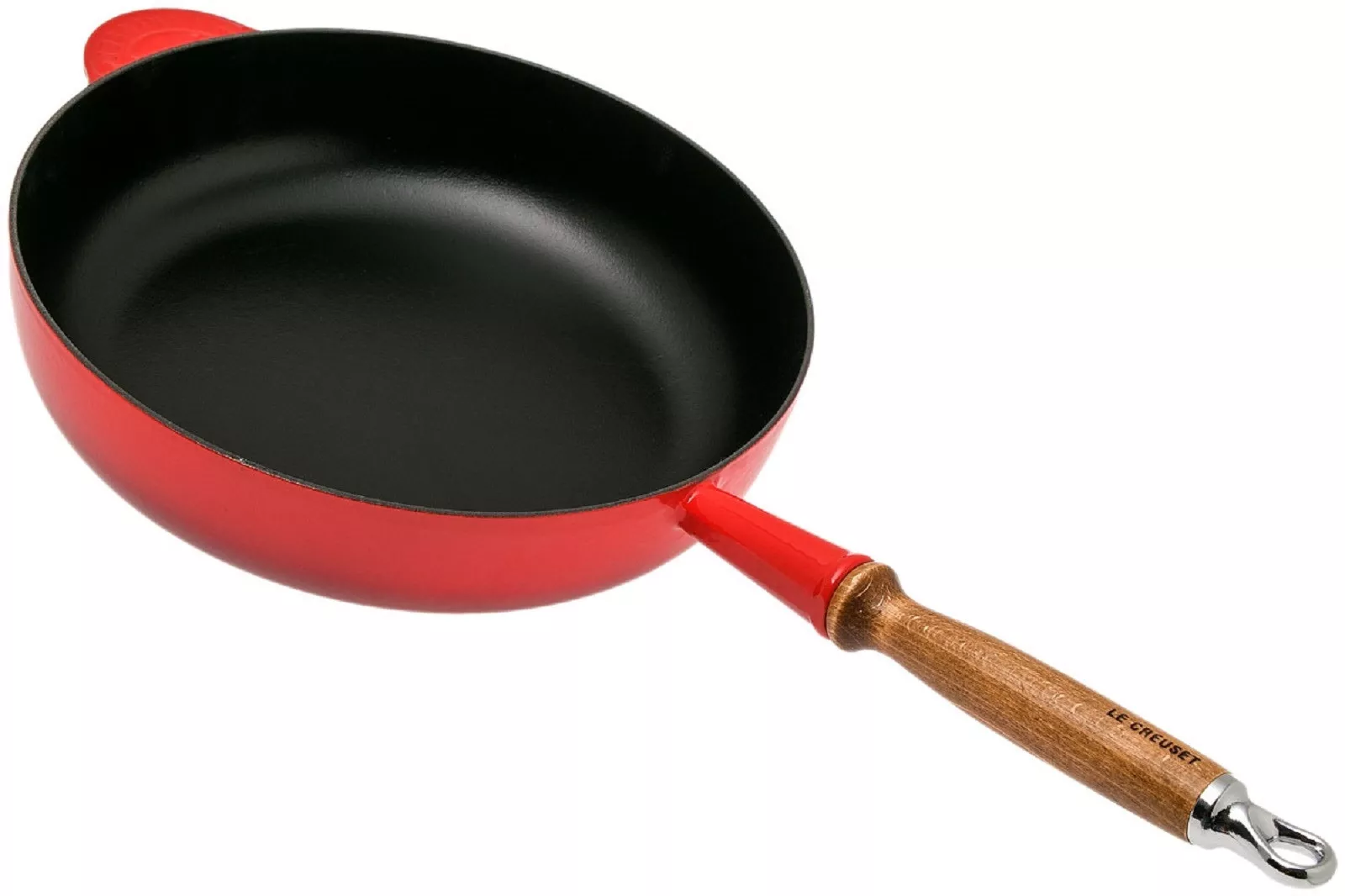Сковорода чугунная с деревянной ручкой Le Creuset Cast Iron Cherry Red, диаметр 26 см (20058260600460) - Фото nav 2