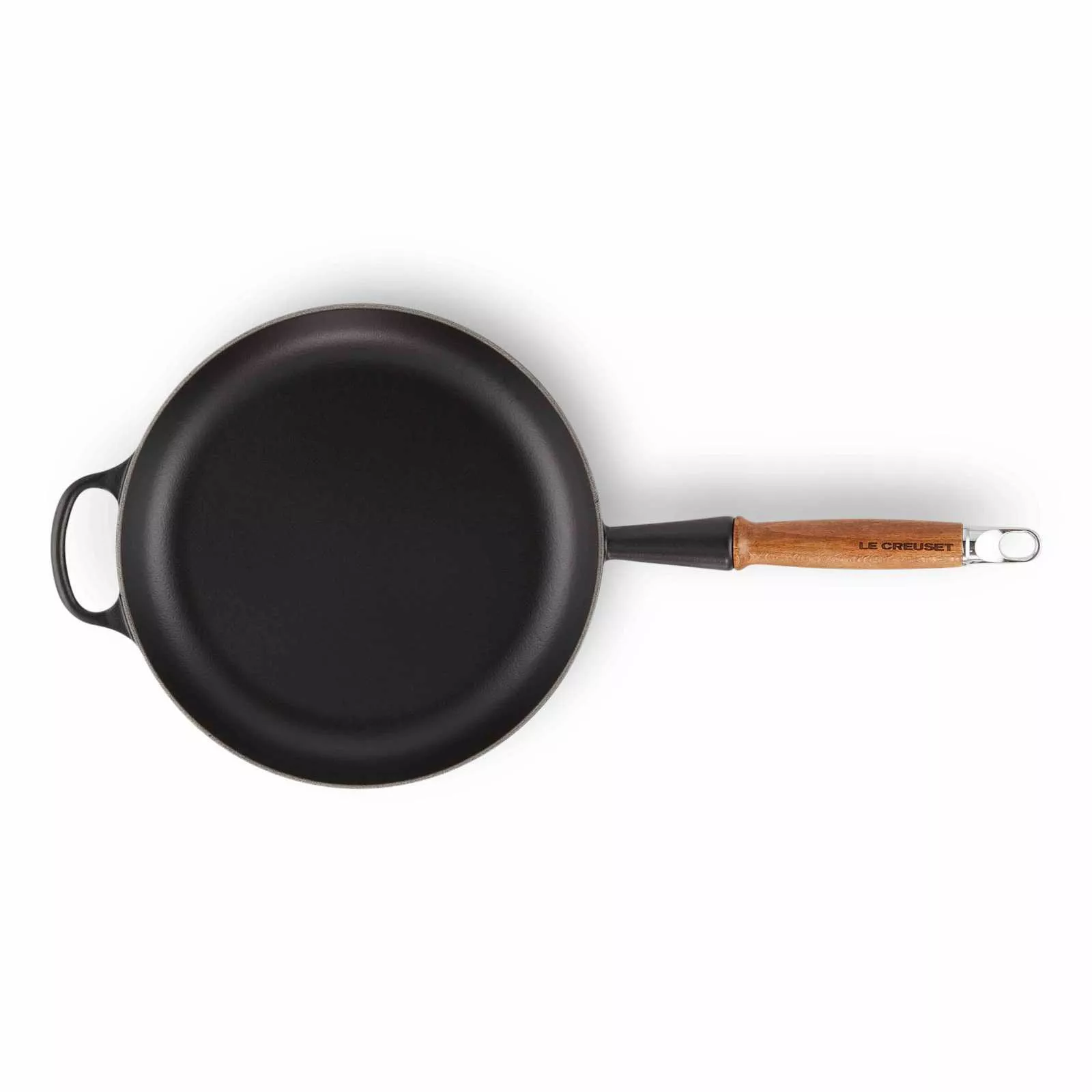 Сковорода чавунна з дерев'яною ручкою Le Creuset Iron Satin Black, діаметр 28 см (20258260000422) - Фото nav 3