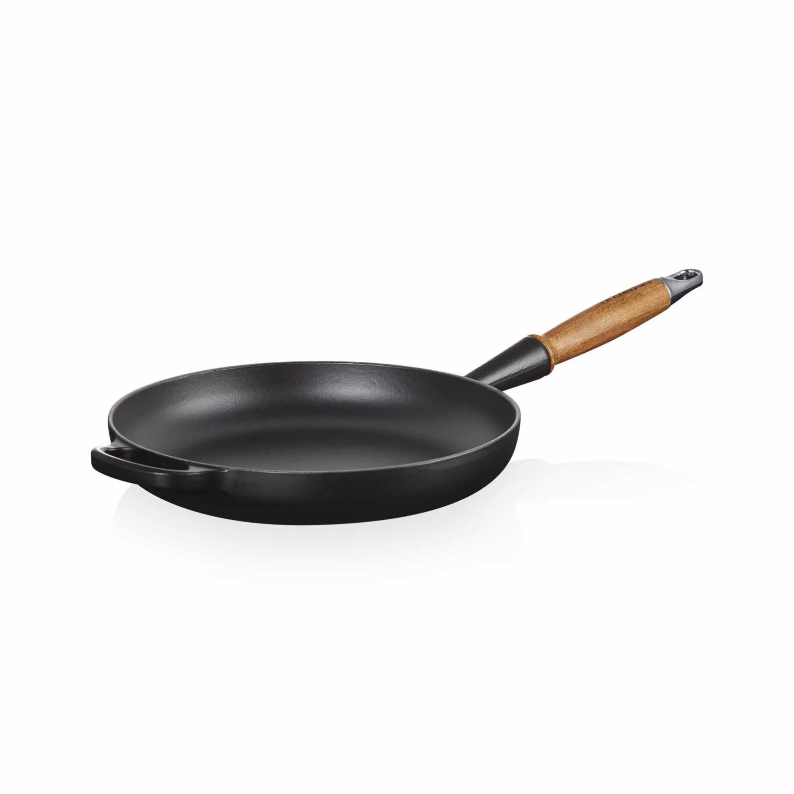 Сковорода 26 см чугунная с деревянной ручкой Le Creuset Cast Iron Satin Black, размер 28 см (20258260000422) - Фото nav 1