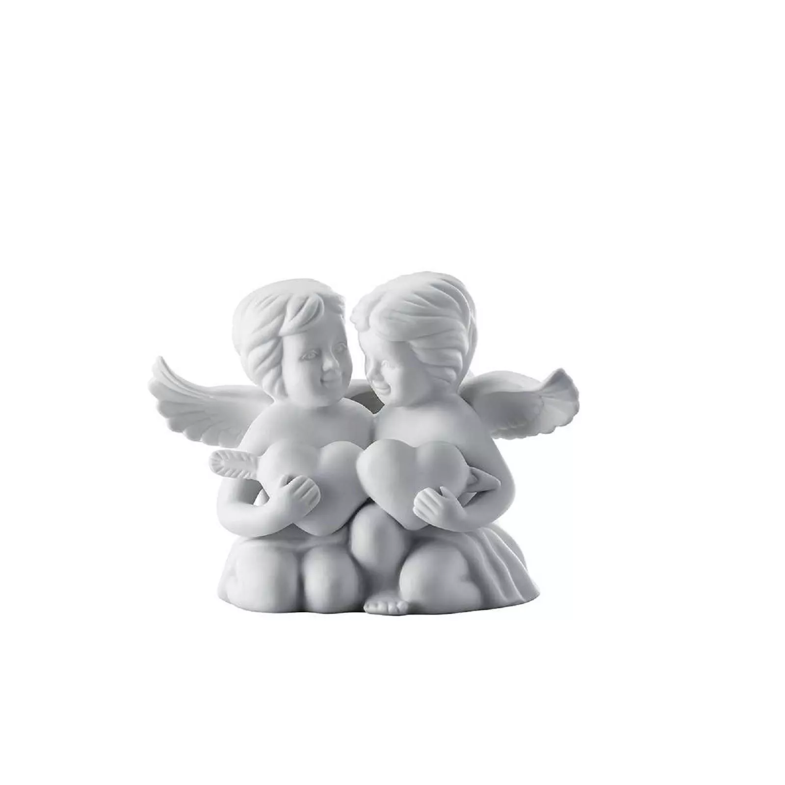 Статуэтка "Пара ангелов с сердцем" 11 см Rosenthal Engel Gross Weiss Matt (69055-000102-90526) - Фото nav 1