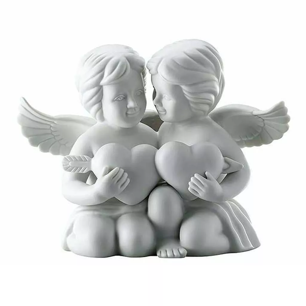 Статуэтка "Пара ангелов с сердцем" 14,5 см Rosenthal Engel Gross Weiss Matt (69056-000102-90526) - Фото nav 1