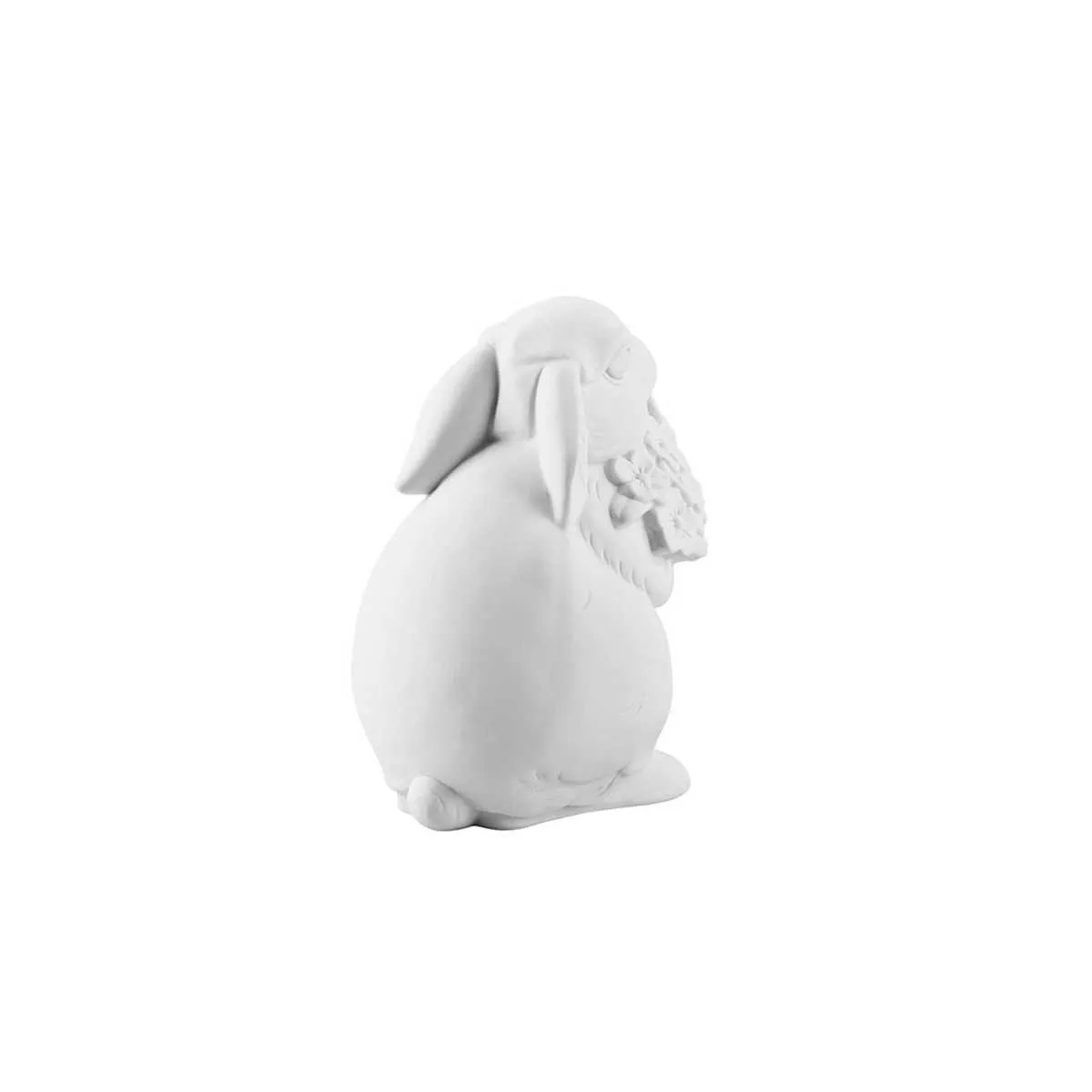 Статуетка великодня «Кролик з квітами» біла Hutschenreuther Hasenkollektion Weiss Biskuit, висота 14 см (02474-100102-87035) - Фото nav 4