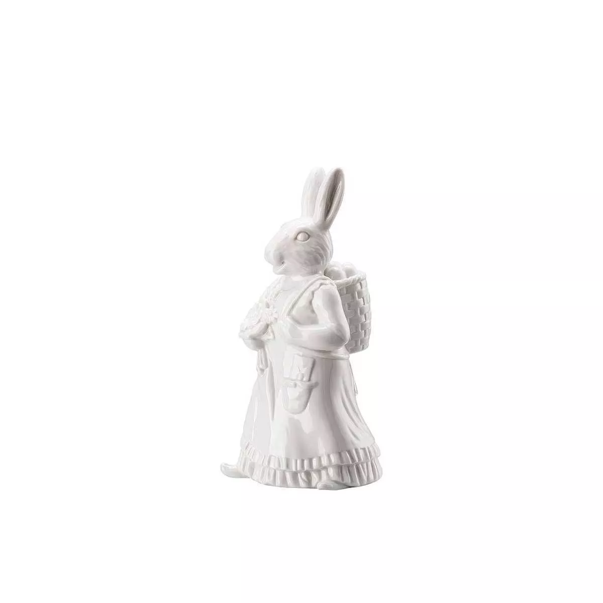 Статуэтка пасхальная «Леди кролик с корзиной» белая Hutschenreuther Hasenfiguren Weiss, высота 13,5 см (02350-800001-88840) - Фото nav 4