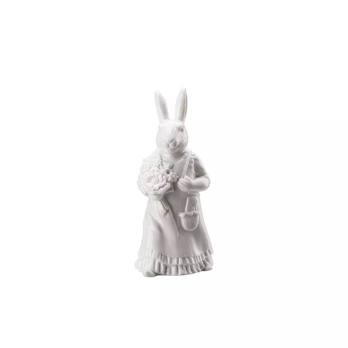 Статуэтка пасхальная «Леди кролик с корзиной» белая Hutschenreuther Hasenfiguren Weiss, высота 13,5 см (02350-800001-88840) - Фото nav 2