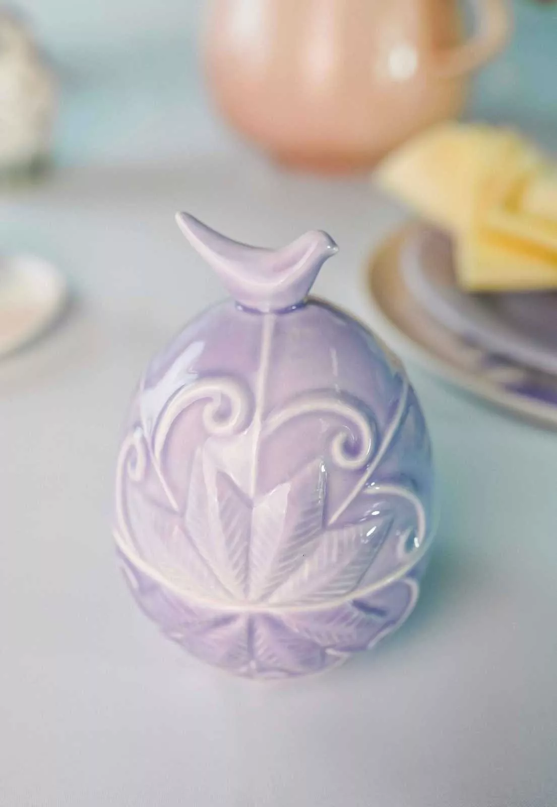 Свічка "Пташка фіолетова" Art-Hall Ceramics Spring Collection, висота 12 см (SP-01010024) - Фото nav 3