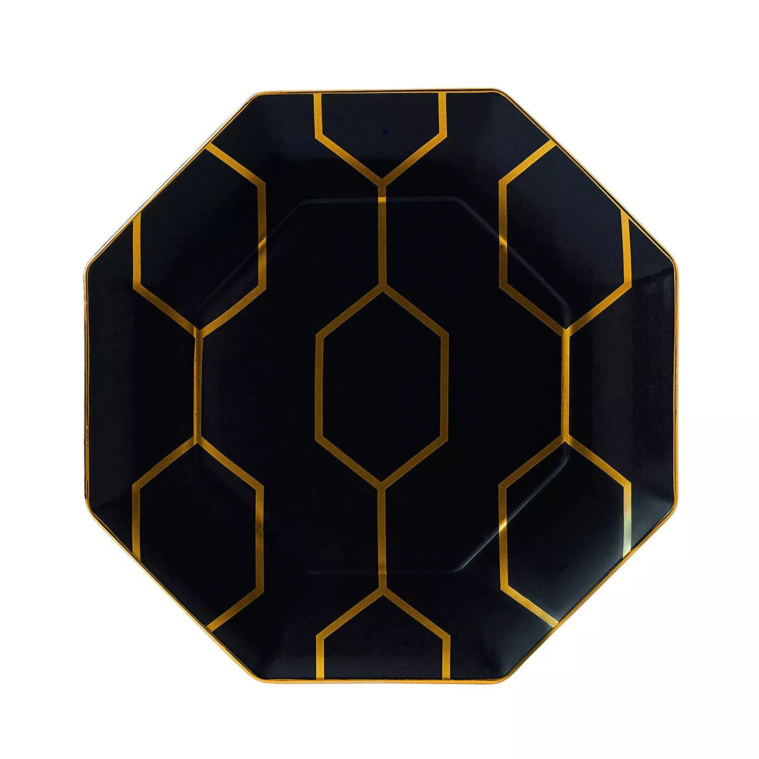 Тарелка многоугольная Wedgwood Gio BLACK/BROWN, диаметр 23 см (40007544) - Фото nav 1