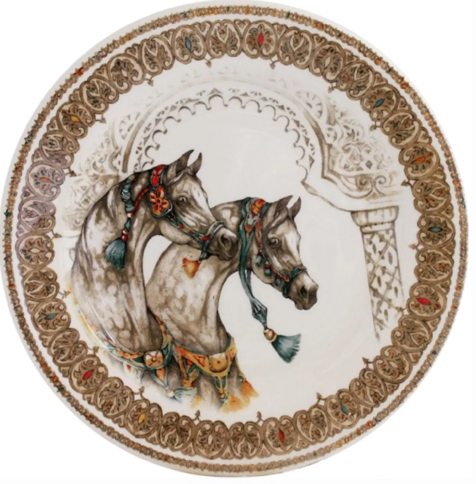 Тарелка десертная Gien Chevaux Du Vent, диаметр 22 см (1751ADE250) - Фото nav 1